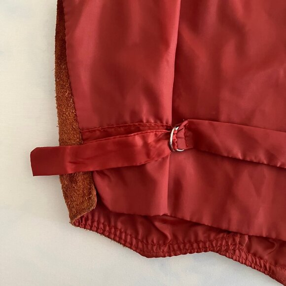 Learsi Chestnut Brown Suede Leather Adjustable Waistcoat Vest - Picture 6 of 8
